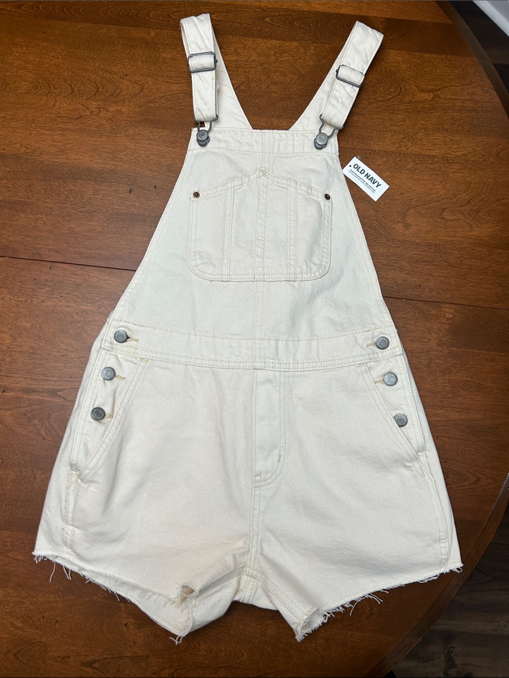 Old Navy Cream Denim Shortalls